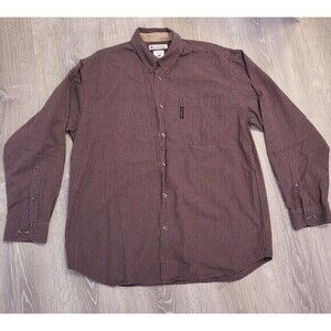 Columbia Sportswear Mens Large Long Sleeve Button Down Shirt‎ Wine Plaid Brown